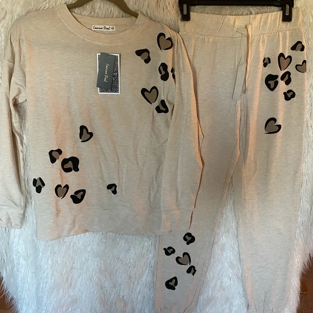 NWT Emerson Road Brushed Butter Leopard PJ Set - Size XS